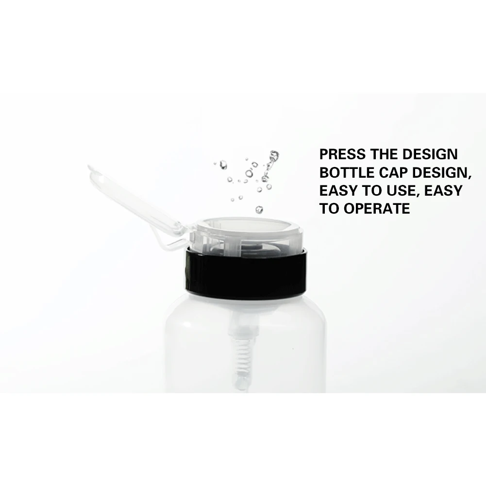 

2Pcs Nail Polish Remover Bottles Refillable Nail Empty Plastic Pump Press Liquid Container For Nail Polish Clean Liquid Water