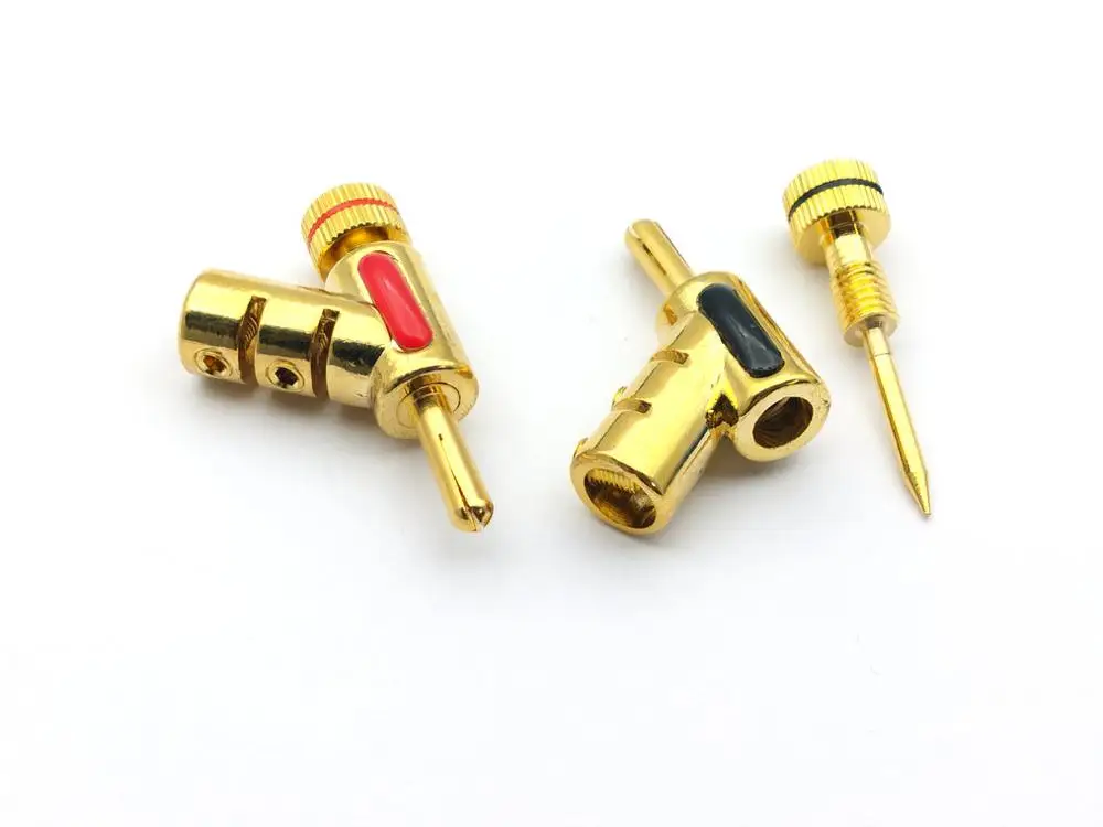 10 шт. высокое качество золотой замок спикер кабель 4 мм разъем типа