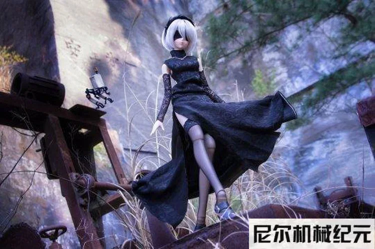 Костюм для косплея NieR: Automata YoRHa 2B кружевное платье Ципао костюмы на Хэллоуин