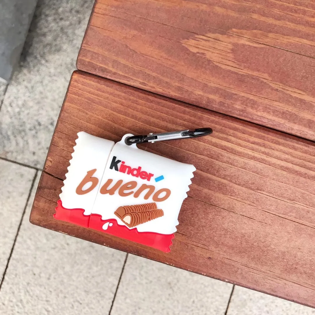 kinder chocolate беспроводной Bluetooth чехол для наушников для AirPods 2 1 милый 3D на удивление bueno Box Мягкий силиконовый чехол для гарнитуры