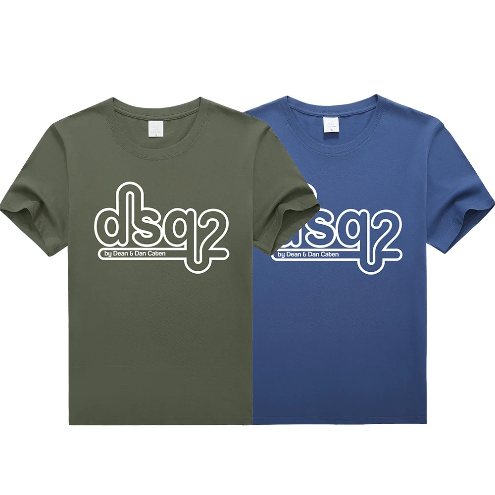 DSQ Высококачественная летняя Хлопковая мужская и женская футболка с буквами DSQ2