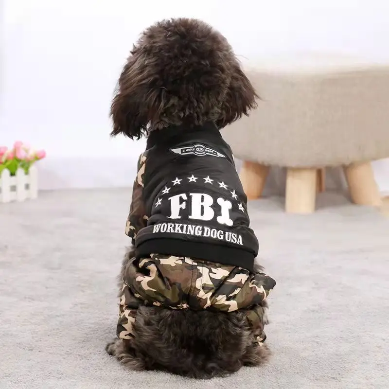 

Зимний комбинезон для кошек и собак, Комбинезоны для боевых действий, утепленная флисовая одежда для собак с хлопковой подкладкой, ватная к...