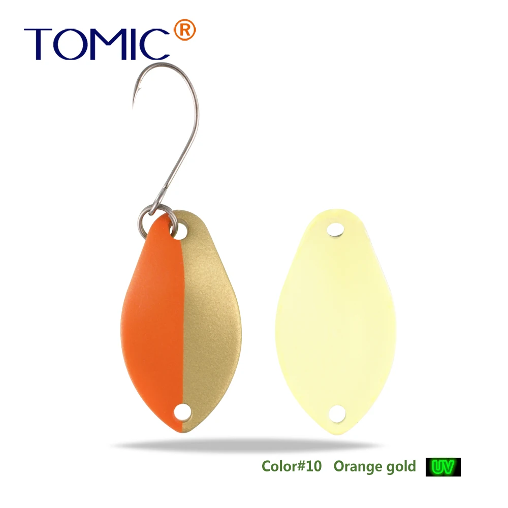 orange gold Томик 2 г микро рыболовные приманки латунные форели ложки металлические приманки воблер форель зона pesca Спиннер приманка - Цвет: orange gold