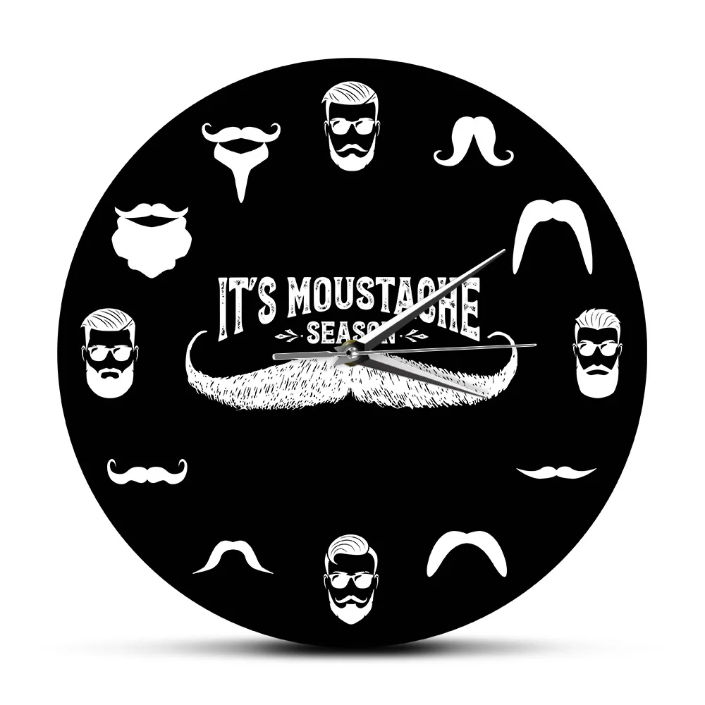 Хипстерские мужские забавные настенные часы для бороды и усы парикмахерский