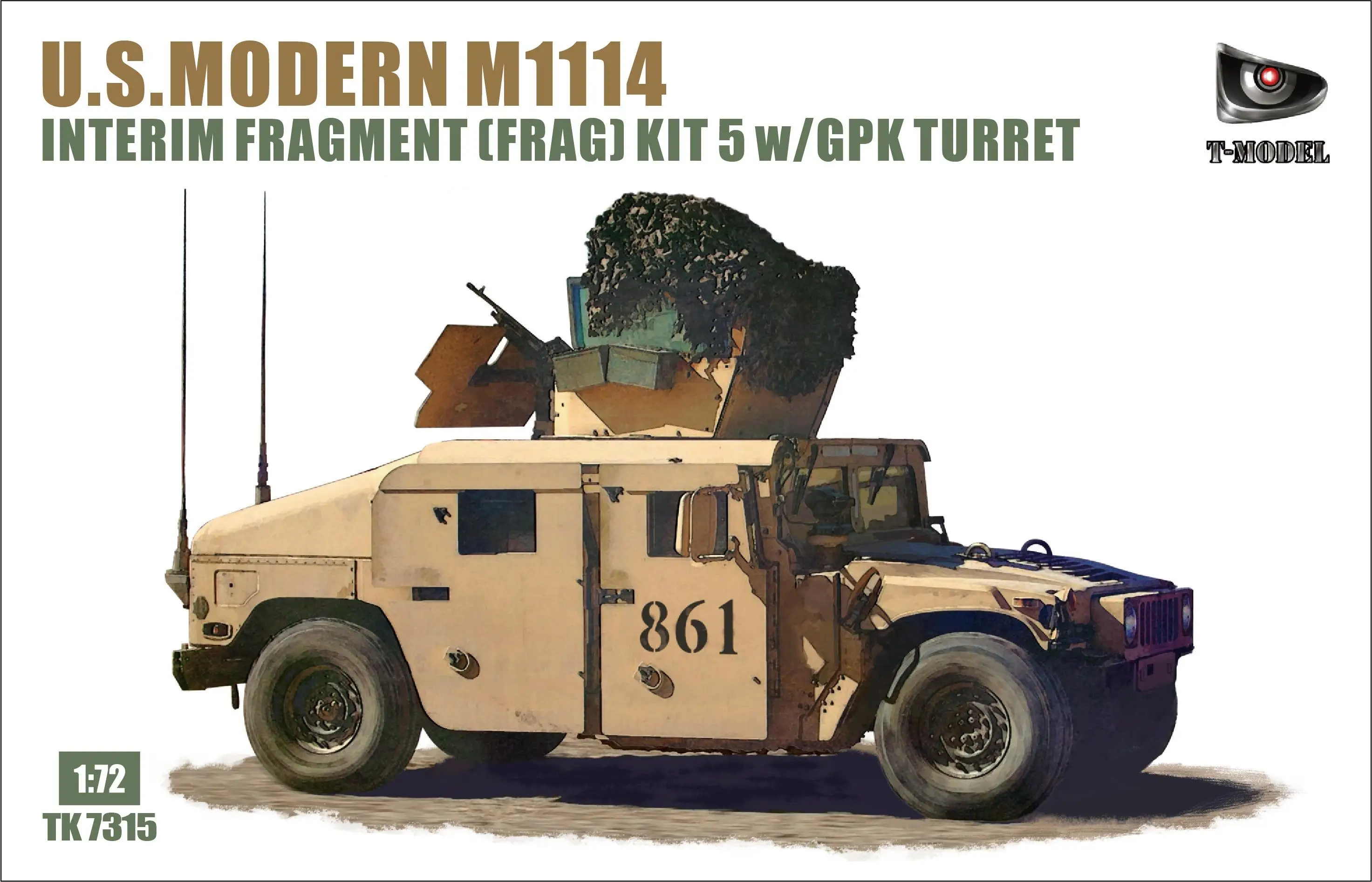 

T-Model TK7315G 1:72 U.S.MODERN M1114 INTERIM FRAGMENT FRAG KIT 5w/GPK TURRET