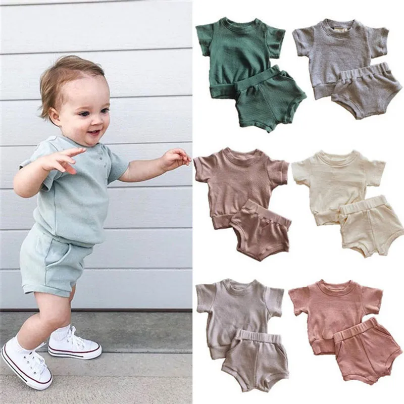 

EnkeliBB TYTRO* Baby Summer Clothes Sets Brand Quality Toddler Boys Solid Cotton Outfits Morandi color Little Kid Clothing