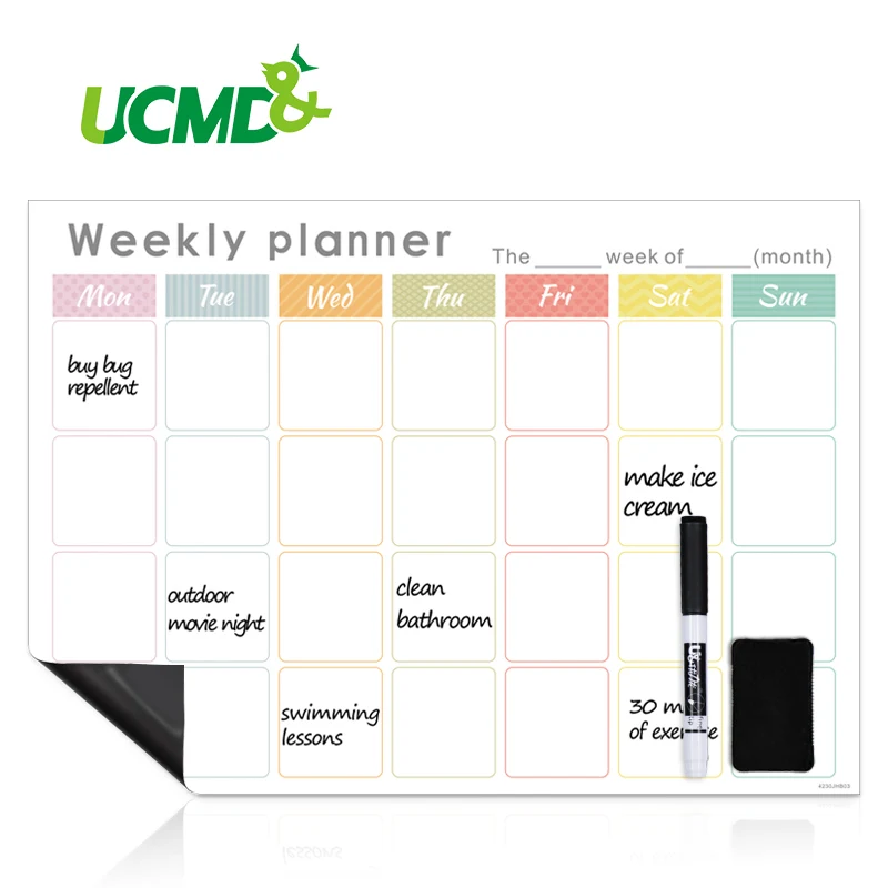 Холодильник магнитный календарь Еженедельный ежемесячный планировщик