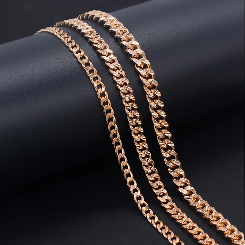 

Ожерелье Anietna из панцирной цепи 60 см, ожерелье в стиле хип-хоп для мужчин и женщин, классическое колье из розового золота 585 пробы, ювелирные и...