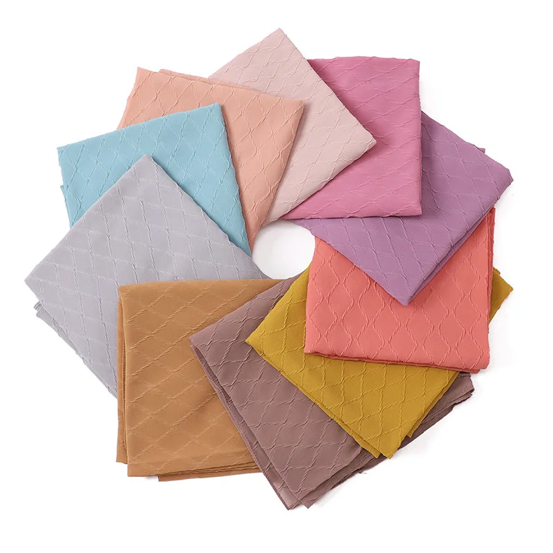 Шифоновый хиджаб в мусульманском стиле Женский мягкий длинный шарф из пузырьков