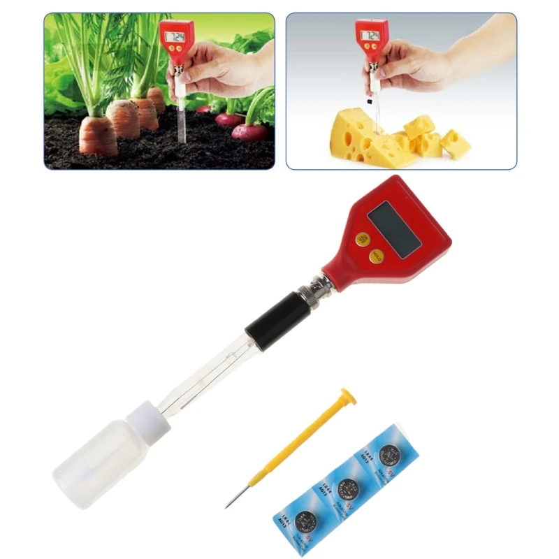 

PH-98108 pH Meter Sharp glass Electrode for Water Food Cheese Milk Soil pH Test U4LB