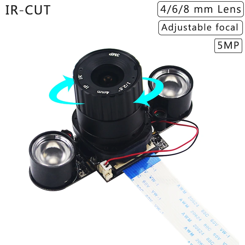Raspberry Pi 4 модель 5MP камера IR-CUT 5MP 4 6 8 мм фокусное расстояние Регулируемая длина камера ночного видения s для Raspberry Pi 3 Model B+/4B