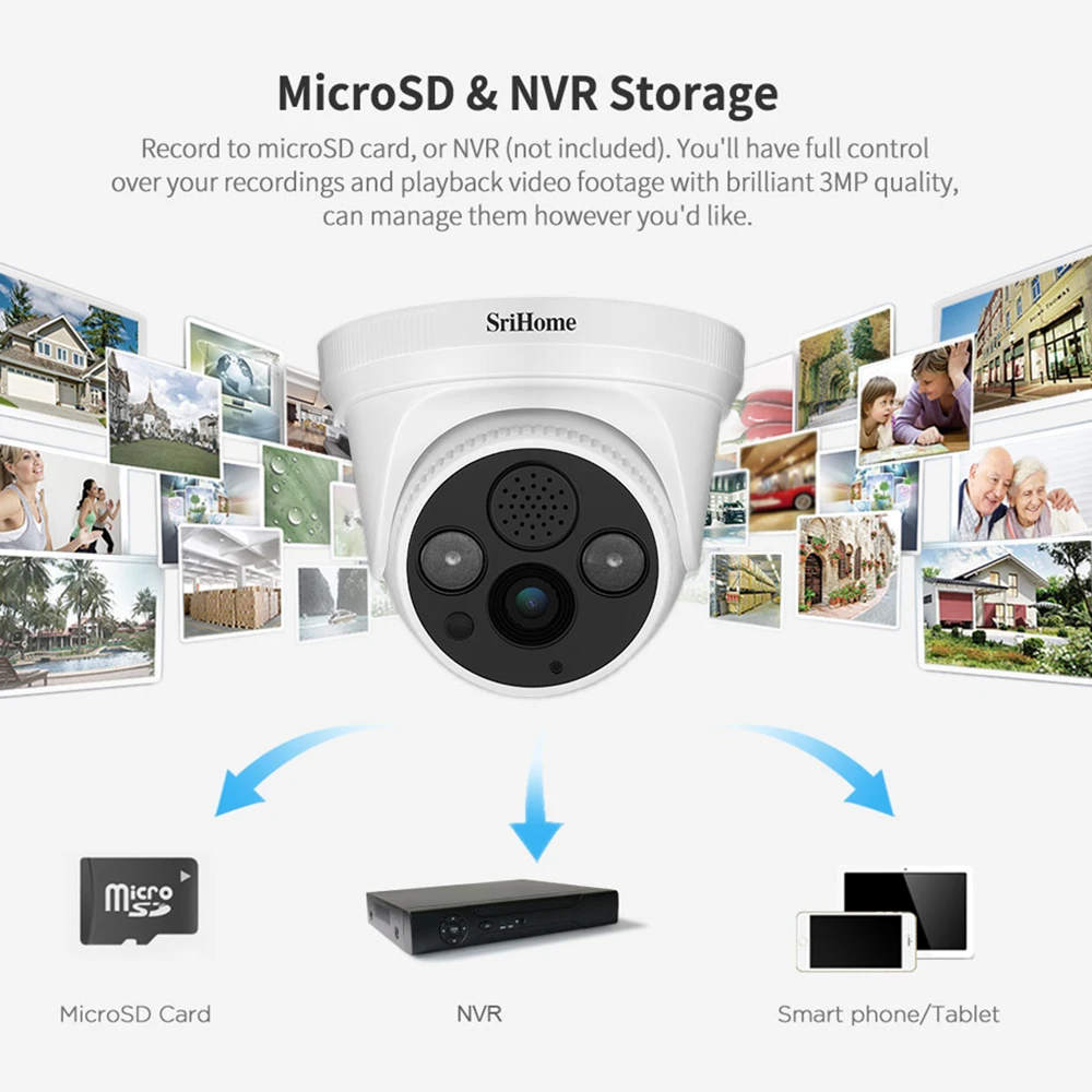 Srihome мини-камера Wi-Fi IP-камера безопасности CCTV наружная камера видеонаблюдения