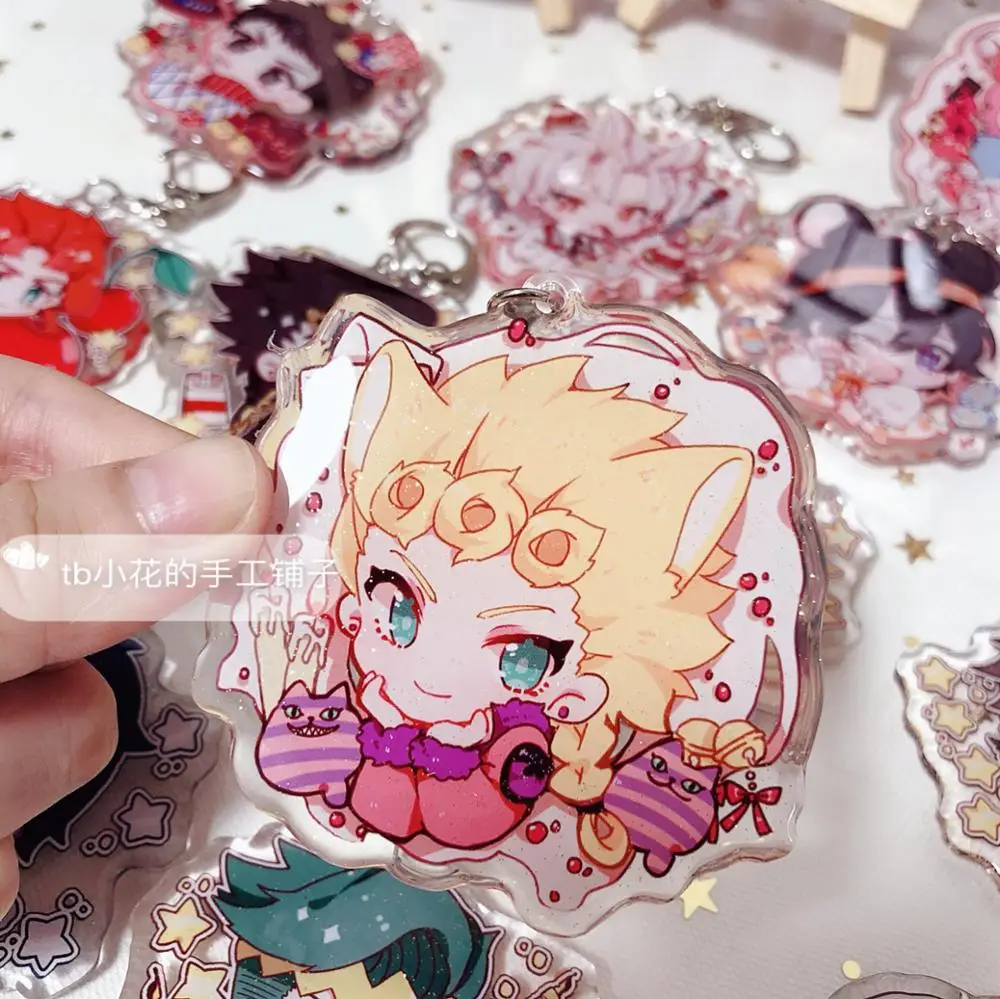 JOJO невероятное приключение Золотой ветер Bucciarati Kujo JotaroHigashikata Josuke фигурка Косплей акриловый брелок Подвеска для ключей