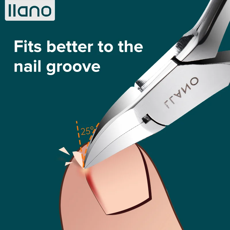 

LLANO Nail Clippers Ingrown Toenail Cutter Stainless Steel Pedicure Tools Thick Toe Nail Correction Deep Into Nail Grooves