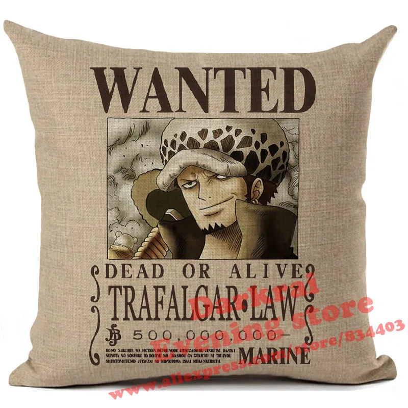 11 Аниме one piece Wanted Order Чехлы для подушек, Мультяшные украшения для дома, гостиной, дивана, поясные подушки, декоративная наволочка - Цвет: 11