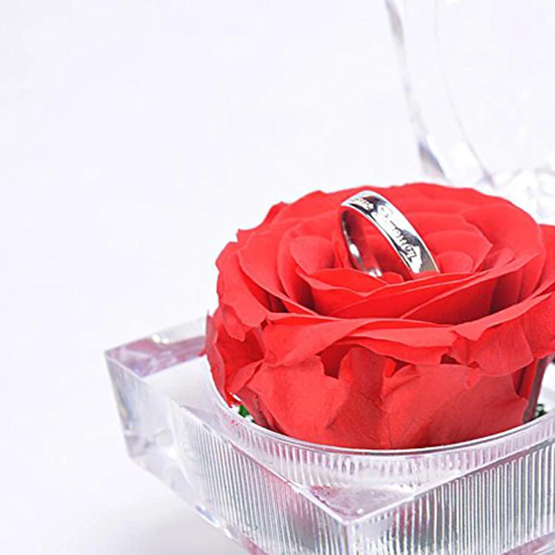 Ручная работа консервированная роза с акриловой Хрустальная коробочка для