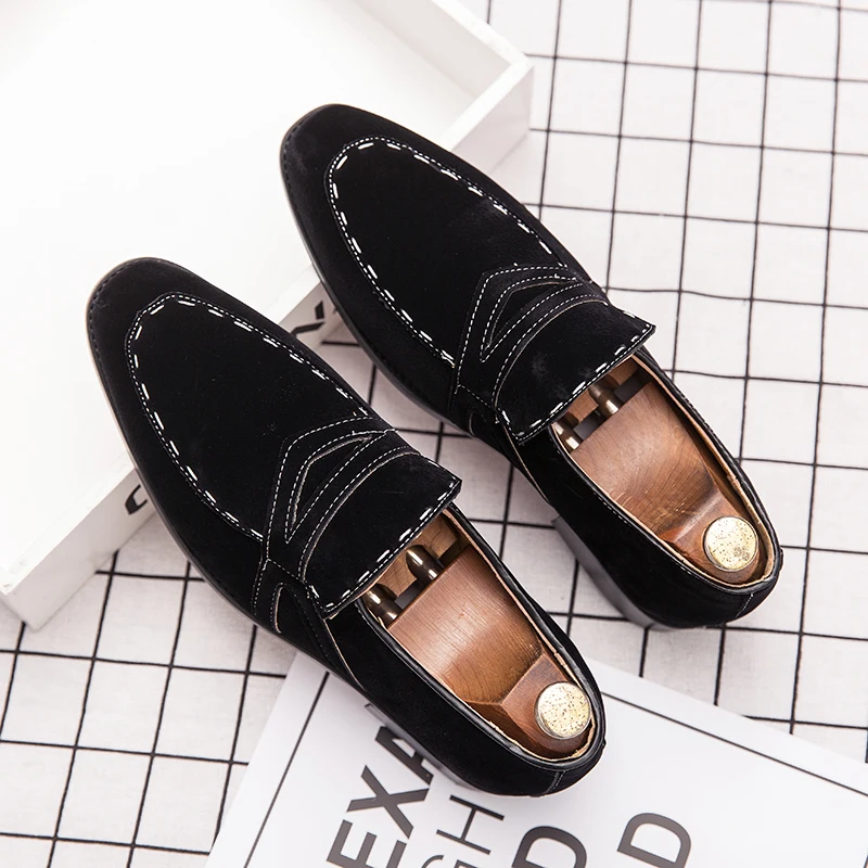 

Wedding Light Party Shoes Luxury Brand Flat Fashion Gentleman Luxurious Men Non-slip Driving Loafers Handmade Office Business