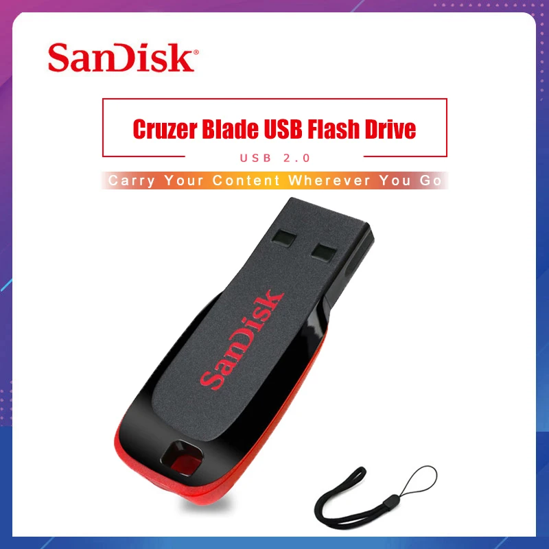 SanDisk CZ50 USB флеш-накопитель USB2.0 карта памяти 128 г 64 г 32 г 16 г мини-накопитель Флешка поддержка официальной проверки