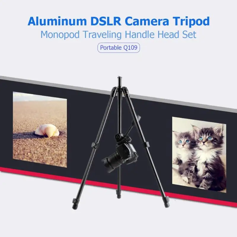 

Portable Aluminum DSLR Camera Tripod Professional Photography Camera Monopod Outdoor Traveling Handle DSLR Tripod Holder