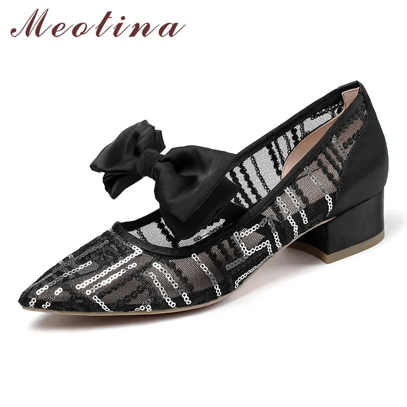 Meotina/женские туфли-лодочки на высоком каблуке Туфли Мэри Джейн квадратном