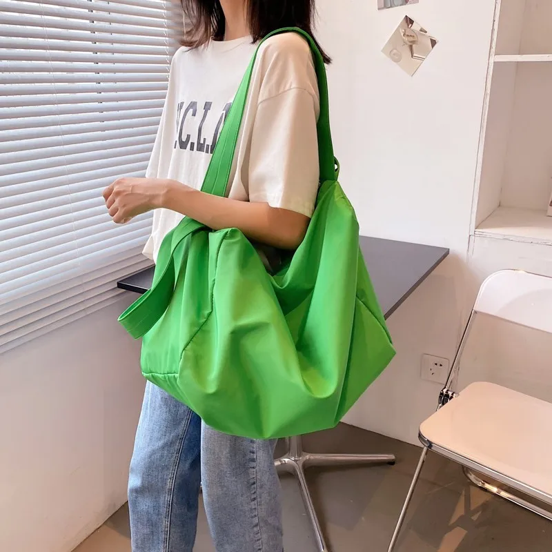 

2021 Solid Women Shopping Bags Fashion Nylon Crossbody Bag Large Capacity Women Handbags Shopping Travel Women Messenger Bag