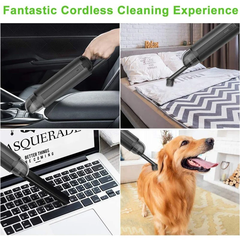 

Car Vacuum, Car Vacuum Cleaner with High Power Mini Portable Cordless Handheld Vacuum USB Rechargeable Battery