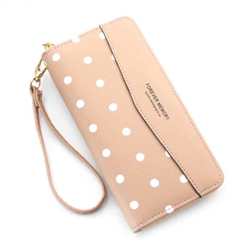 Женский кожаный Длинный кошелек на молнии вечерние сумки для телефона держатель