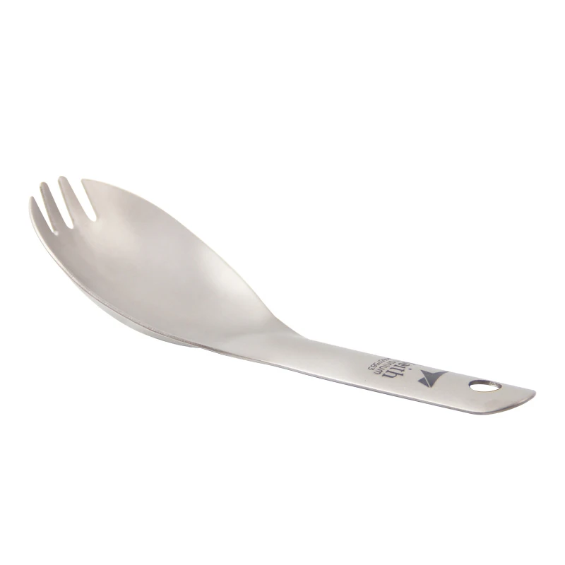 Набор столовых приборов Keith titanium Spork для кемпинга, для детей, для малышей, с короткой ручкой, Титановая Ложка, Для Путешествий, Походов, Ti5312, 13,6 г, с сумкой