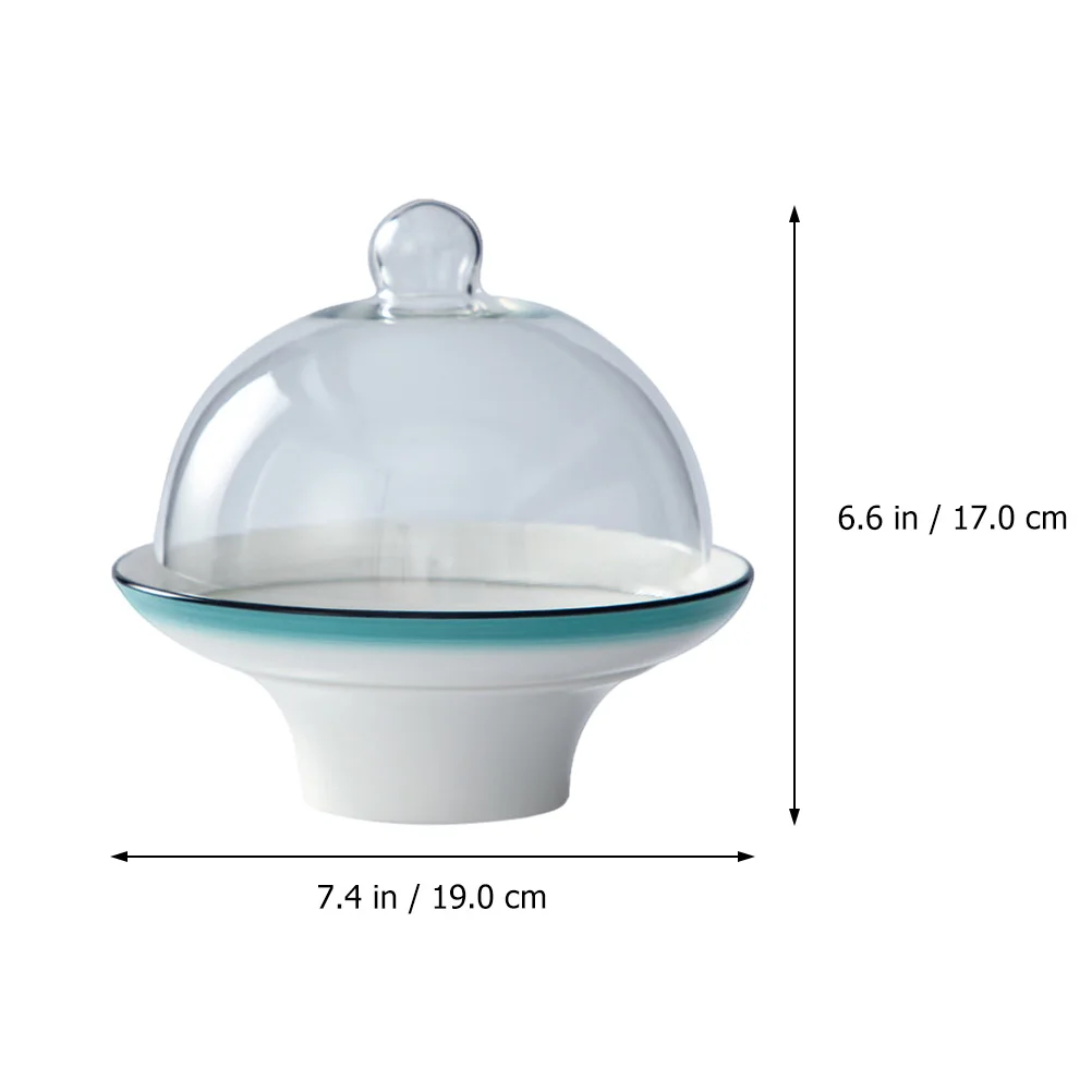 

1 Pc Durable Food Tray Dessert Fruit Plate Salad Bowl Creative Dessert Tray Fruit Display Plate With Lid (S)