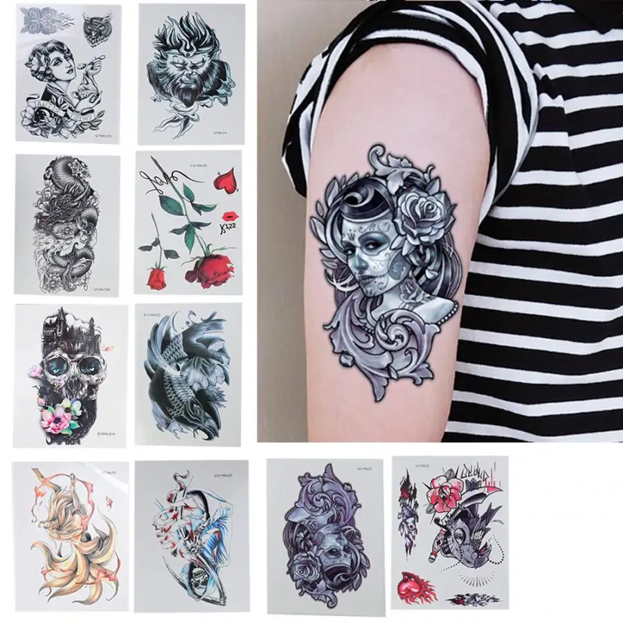 Татуировки для тела 10 шт. водонепроницаемые унисекс Временные татуировки временные татуировки|Временные
