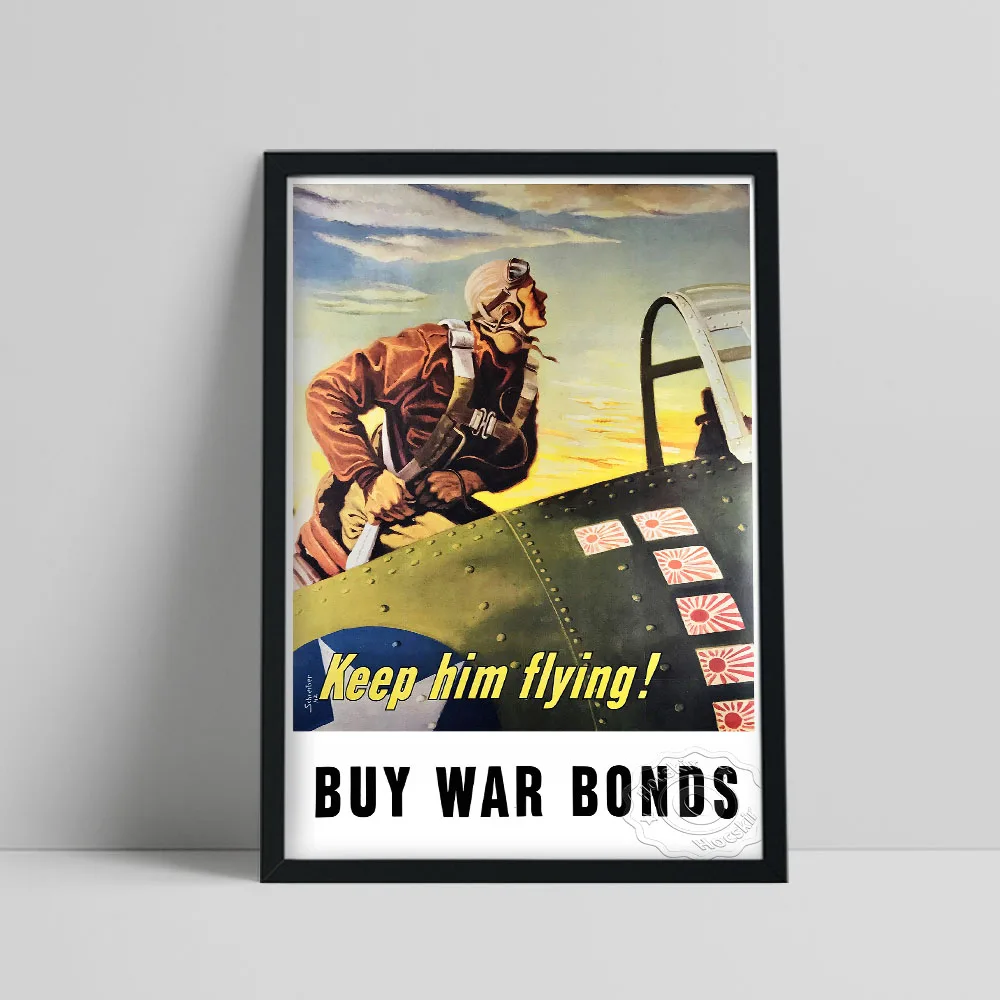 

Keep Him Flying Print Poster, Aviator Airplane Still Life Canvas Painting, Vintage World Peace Wall Picture Home Kids Room Decor
