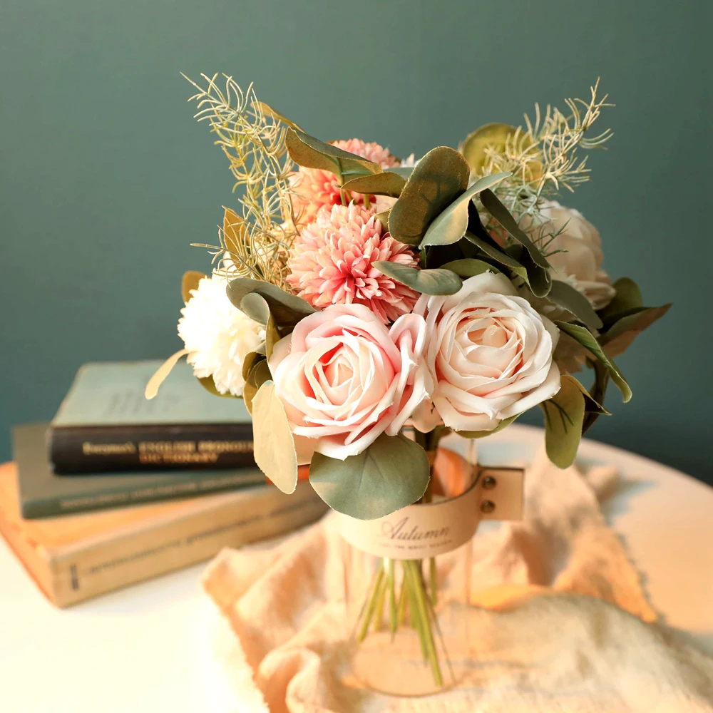 

Hot-selling Simulation Multi-color Poetic Rose Flower 20cm, Home Living Room Display, Vase Flower Arrangement, Confession Props