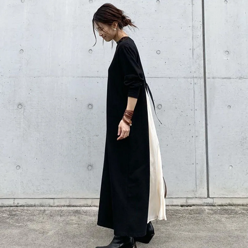 Весенние повседневные элегантные офисные платья корейские черные винтажные