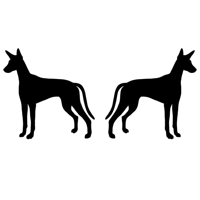 

Interesting Cartoon 1Pair Ibizan Hound Dog (Left Right) Bumper Car Sticker Personality Animal Vinyl Decals Black/white,13cm*6cm