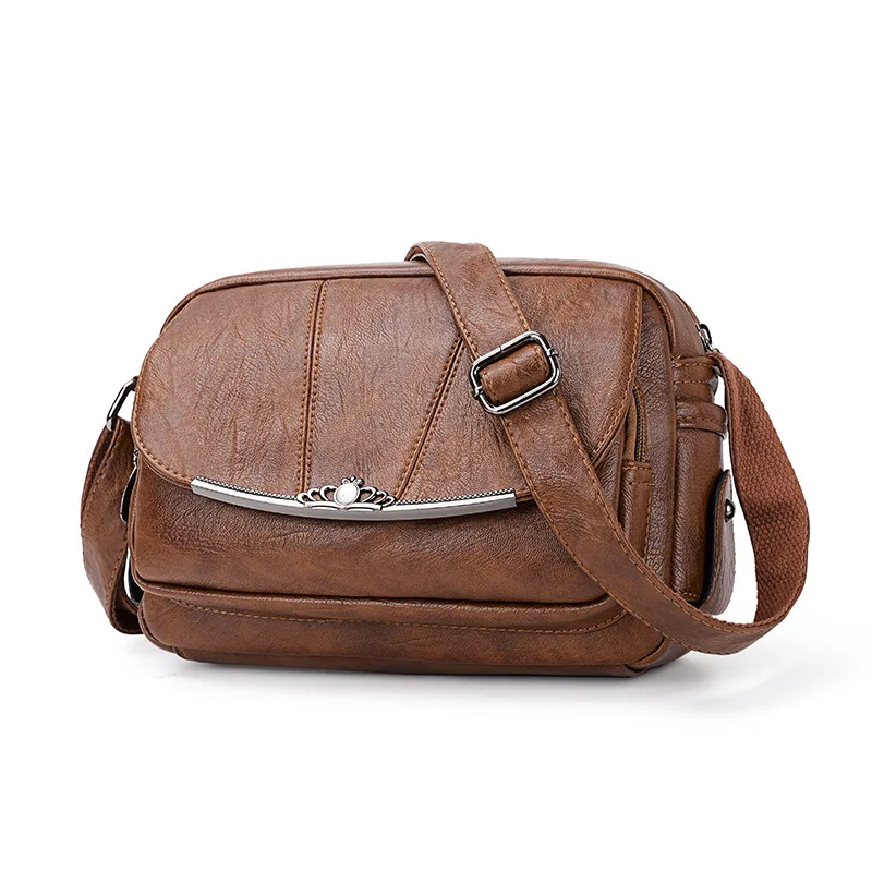 

2019 The New Fashion Middle Bag Soft Skin Mother Bag Female Bag Spring and Summer Fashion One Shoulder Oblique Satchel Bag