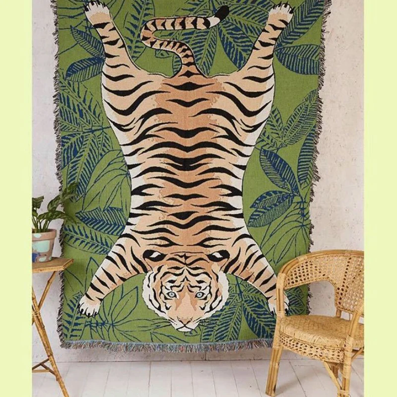 Тигр в куст бросок домашний декоративный диван одеяло на коленях для досуга