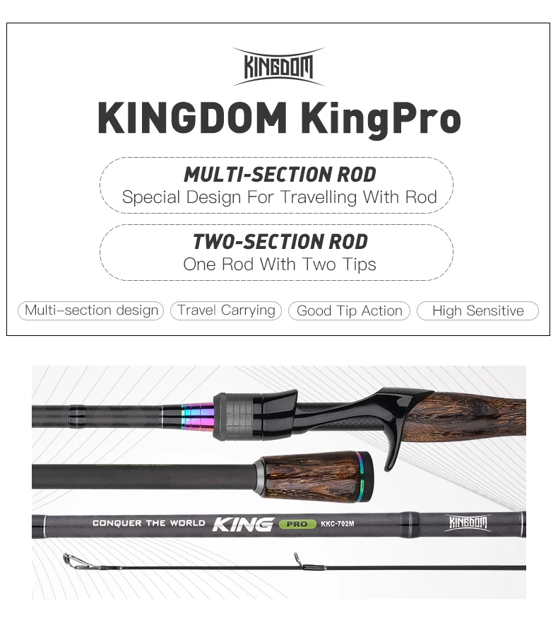 Kingdom KING PRO удилища высокочувствительные 2 шт. верхний наконечник или многосекционные спиннинговые и литые фидерные удилища быстроходные удилища