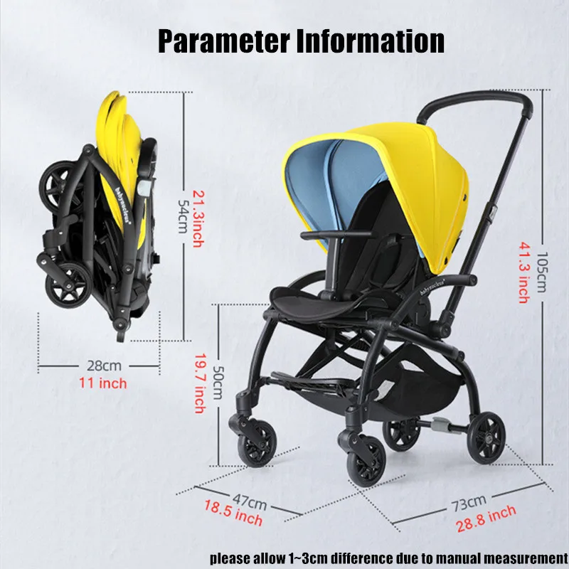 Lightweight Baby Stroller Infant Travel Portable Baby Carriage City Compact Fold Wagon Trolley Stroller With Reversible Seat images - 6