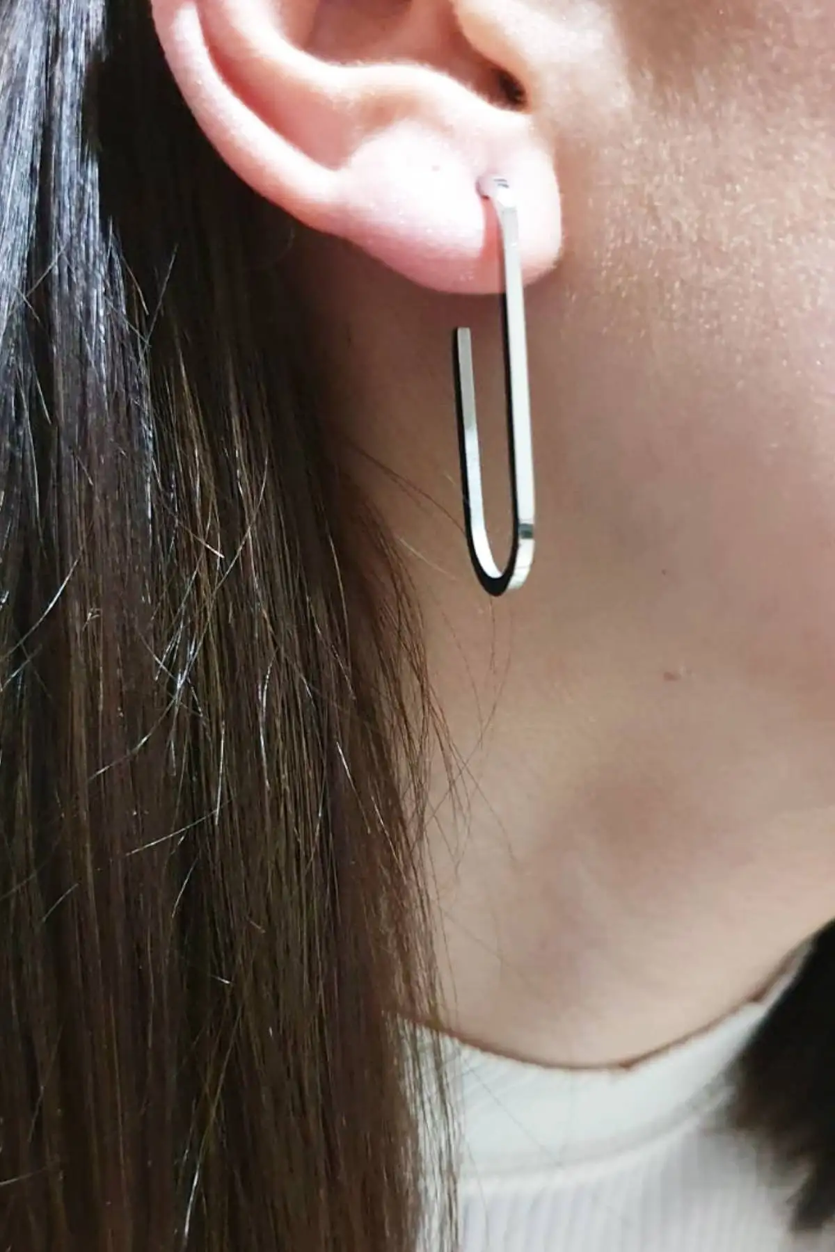 

Women's Silver Plated Geometric Steel Earrings