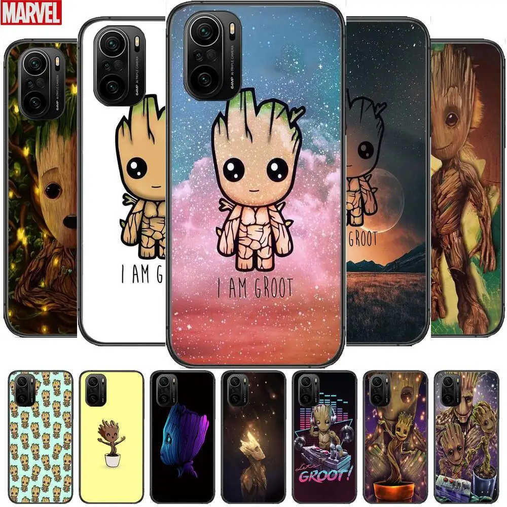 

Groot Cartoon Phone Case For xiaomi redmi POCO F1 F2 F3 X3 Pro M3 9C 10T Lite NFC Black Cover Silicone Back Prett mi 10 ultra co