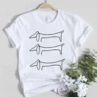 Летняя футболка 2021 простые футболки с графическим изображением собаки Топ женские белые летние футболки с короткими рукавами для женщин футболка размера плюс 3XL