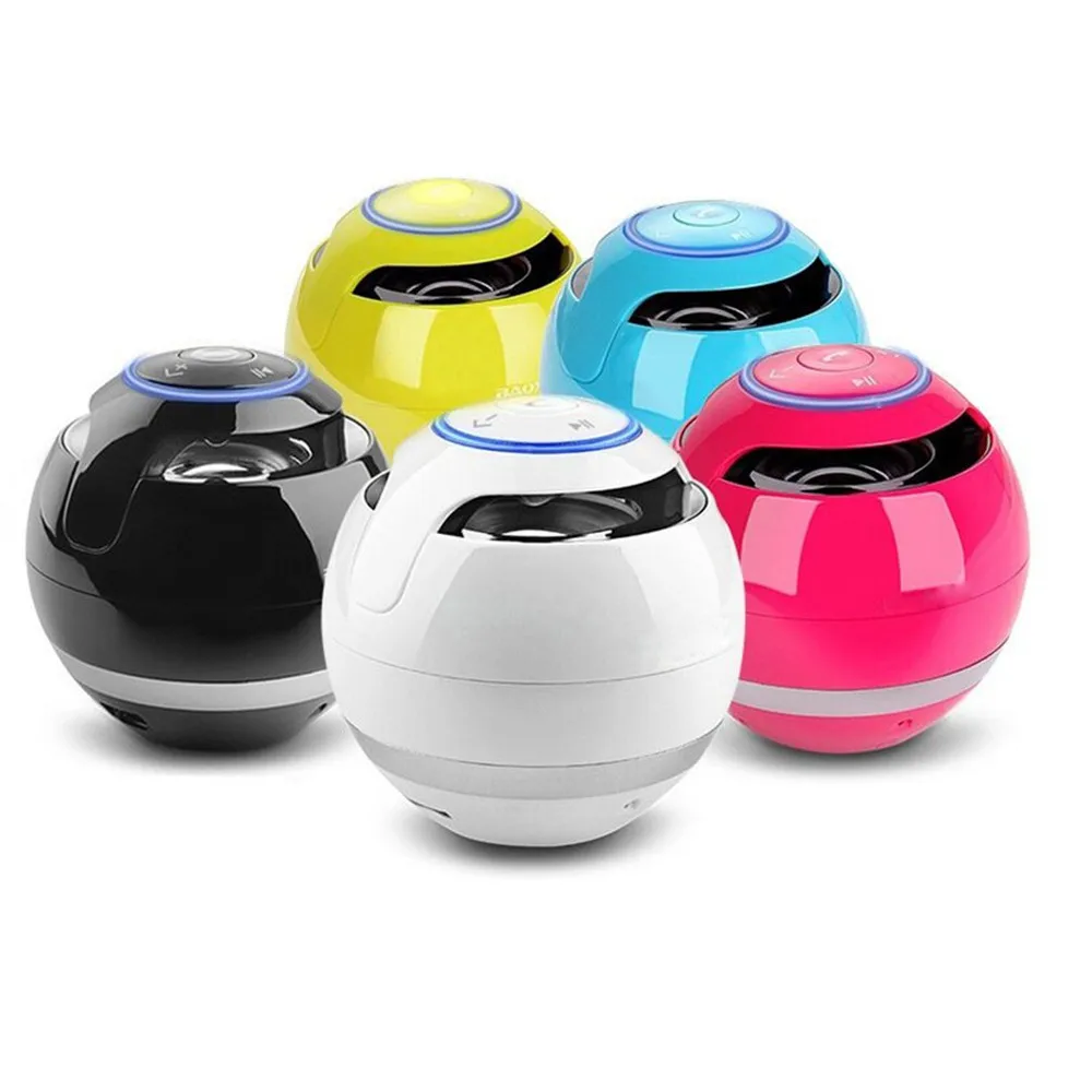 Spherical wireless bluetooth speaker led light mini audio gift subwoofer portable hands-free calling circular card music player |
