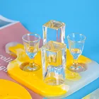 Прозрачная силиконовая форма из смолы, декоративное ремесло, сделай сам, стеклянный поднос для вина, форма для вина, стойка для пивных банок, украшение ювелирных изделий формы для эпоксидной смолы