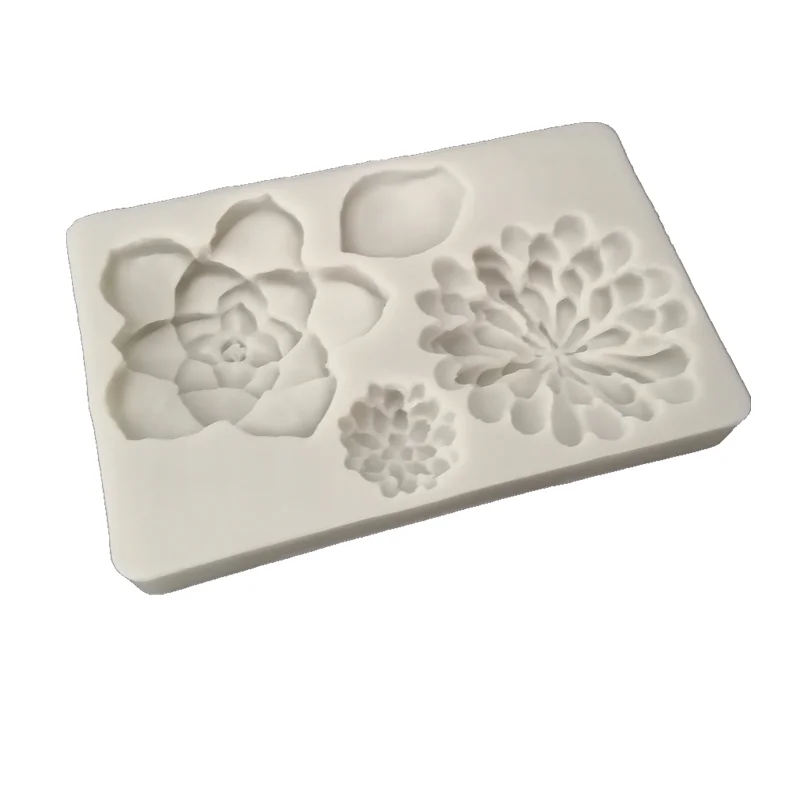 Силиконовая Форма Sugarcraft в виде цветка суккулента шоколадные конфеты торты