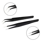 Ресниц Пинцет Пилочки для ногтей макияж Нержавеющаясталь немагнитные младенца Pincet расширители ресниц Пинцет 3D пинцеты для точных работ