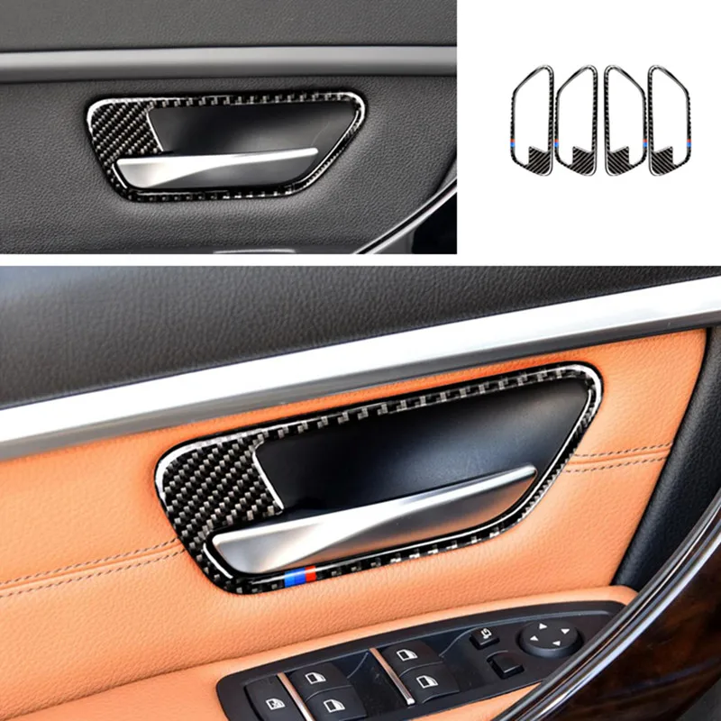 

Carbon Fiber Car Interior Door Handle Cover Trim Door Bowl Stickers decoration for BMW F30 3 series 13-18 F34 13-17 accessories