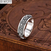 100 925 silver tibetan spinning ring vintage sterling turning ring buddhist vajra dorje ring good luck jewelry