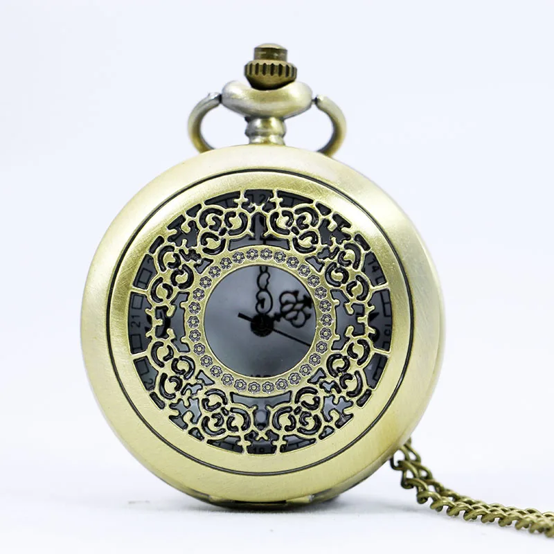 Классический винтажный новый серебристый ожерелье часы карманные батарея полый