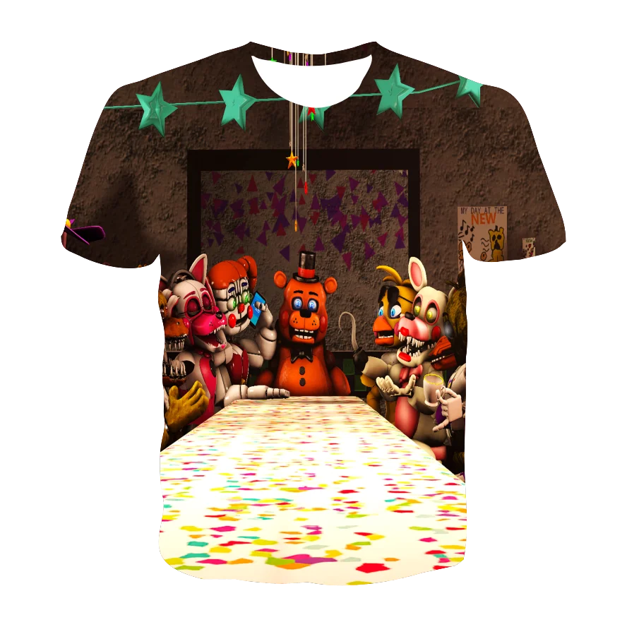 

Kids T-shirt Freddy Five Nights 3D Printing Boys and Girls T-shirts FNAF Fashion O-Neck Cool Cartoon Anime Tees For Teenagers