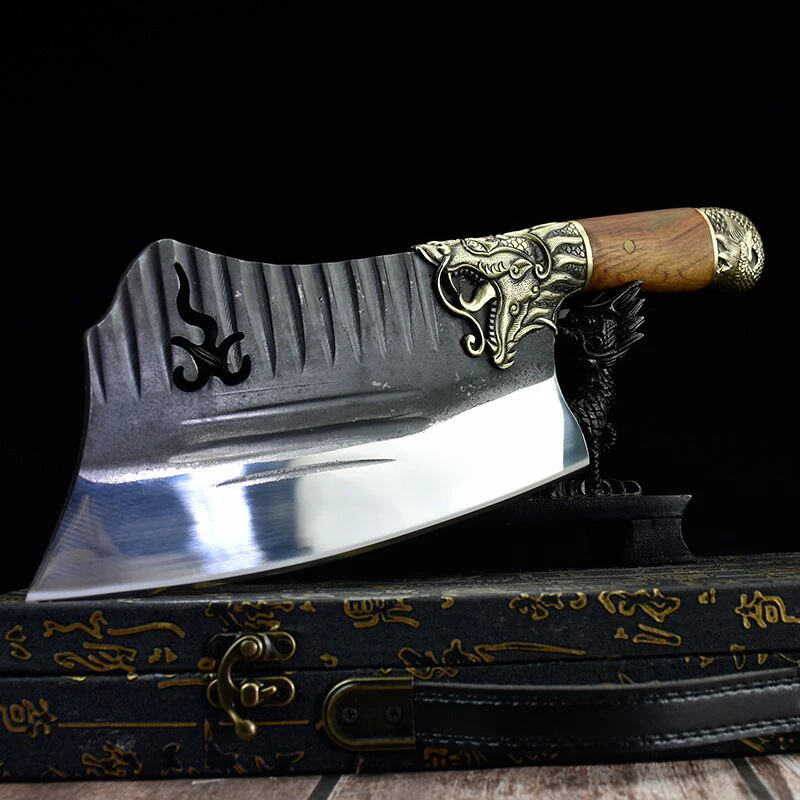Longquan ghost hand forged purely by hand thickened kitchen knife bone-cutting knife dedicated to cutting bone knives